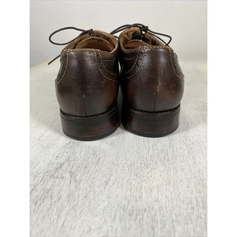 JD Fisk Brown Leather‎ Wingtip Oxford Shoes Men's Size 11